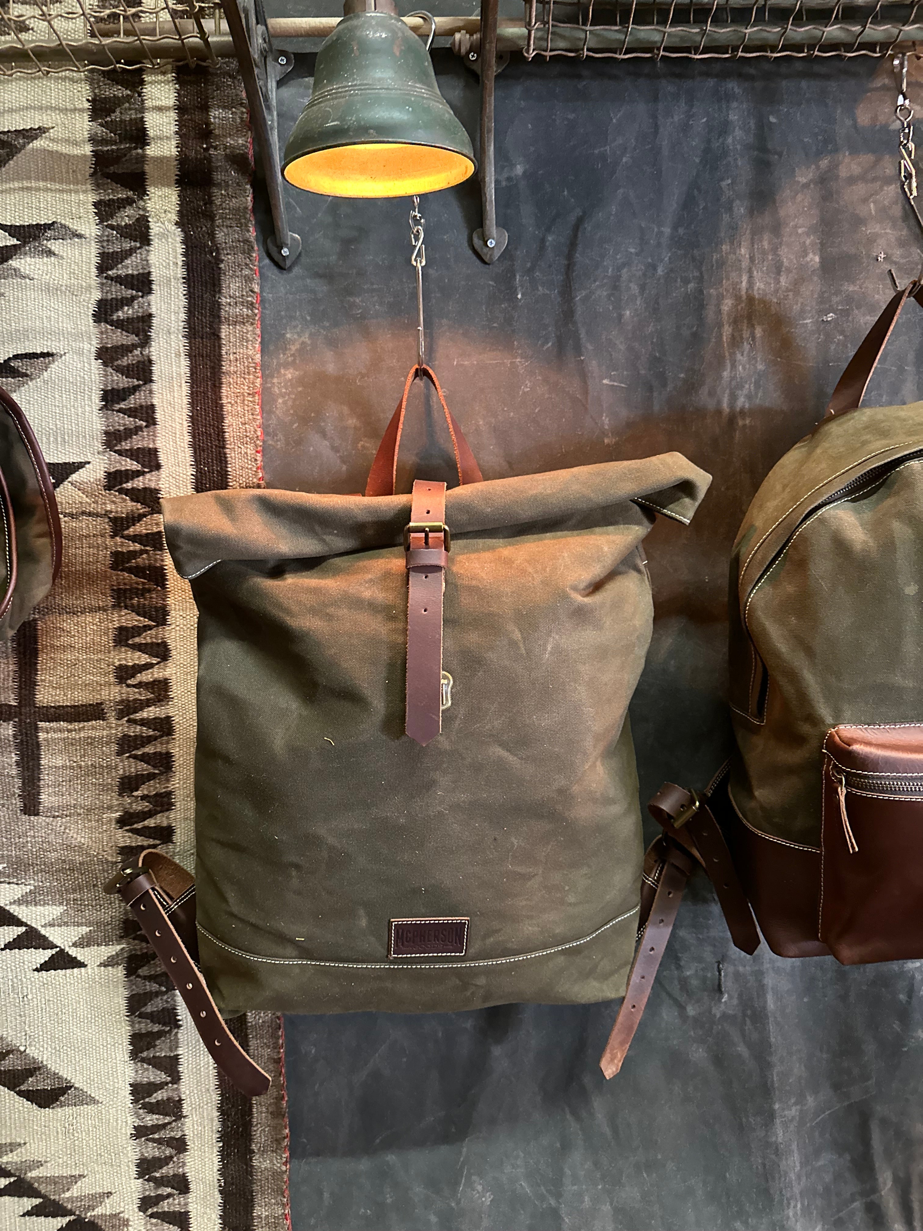 canvas leather roll top backpack Roll Top Backpack – McPhersonGoods-MN