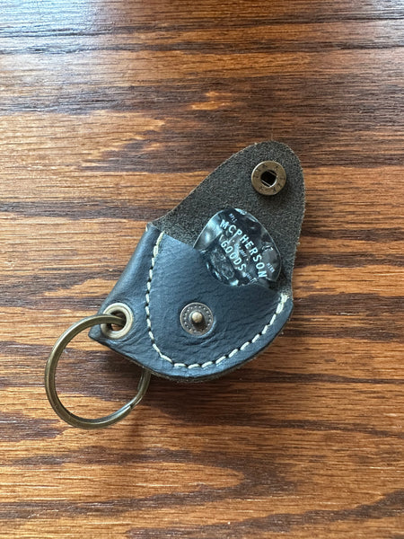 Leather guitar pick keychain