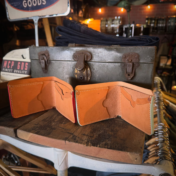 Bi Fold veg tan leather wallet