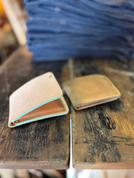 Bi Fold veg tan leather wallet