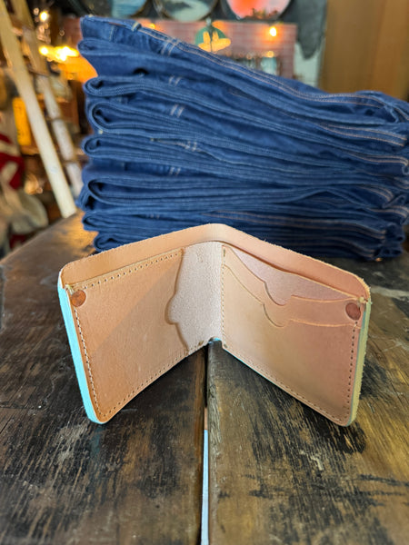 Bi Fold veg tan leather wallet