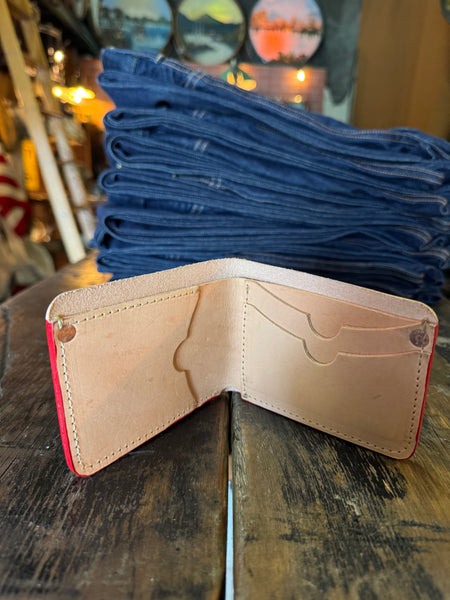 Bi Fold veg tan leather wallet