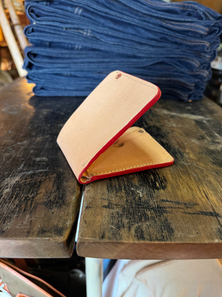 Bi Fold veg tan leather wallet