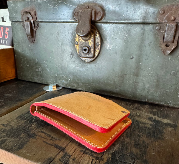 Bi Fold veg tan leather wallet
