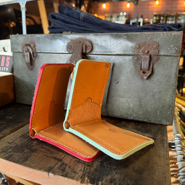 Bi Fold veg tan leather wallet